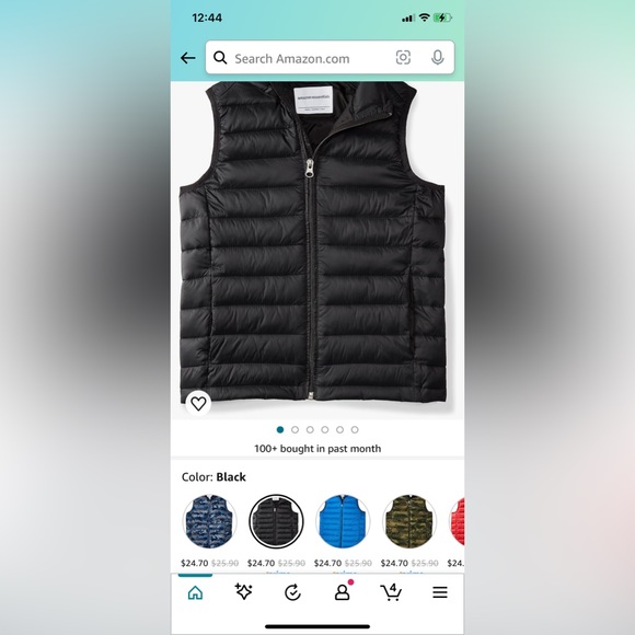 Navy Blue Puffer Vest Water Resistant Size 6/7 - Picture 2 of 4